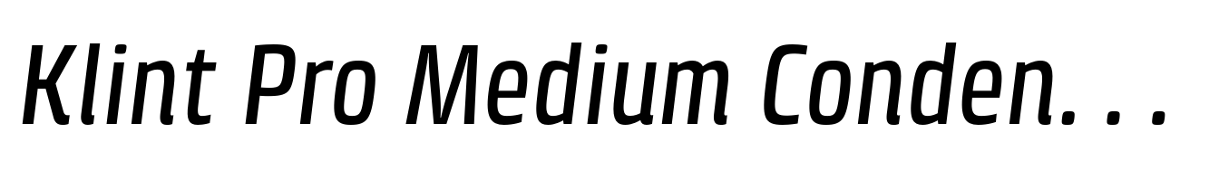 Klint Pro Medium Condensed Italic